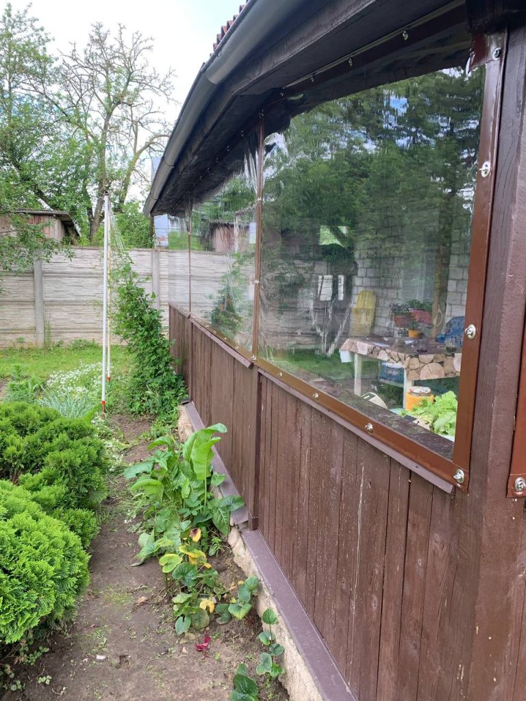 Мягкие окна на террасу с креплением французский замок