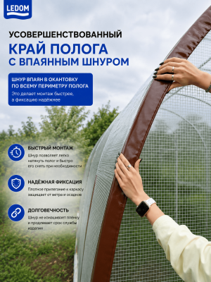 Чехол для теплицы без торцов из армированной пленки 3х4х2