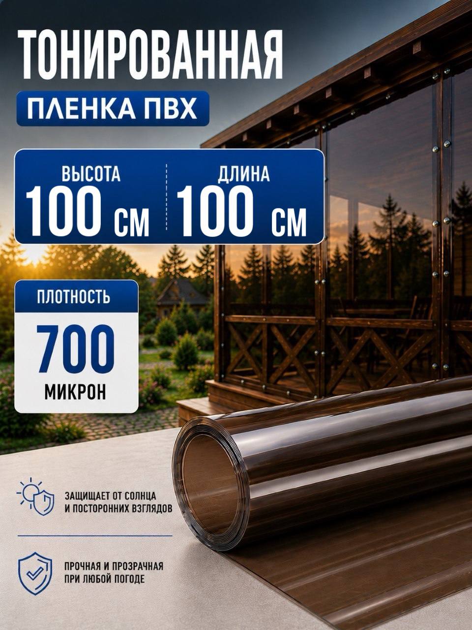 Плёнка ПВХ leglasse тонированная 100х100 см Гибкое стекло