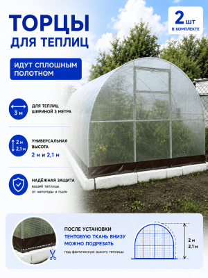Торцы для теплиц из армированной пленки 380 мкр